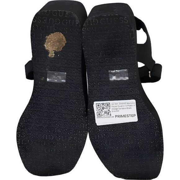 GUESS Daysa Quattro-G Platform Wedge Sandals Black Women's US 8M - Picture 6 of 6